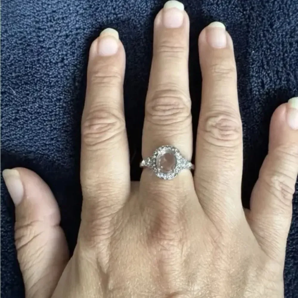 Ladies Elegant Champagne Lab Created  diamonds Ring sz 6